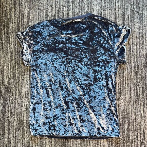 Cold Crush Women’s Size Small Waste of Time T Shirt Grey Crushed Velvet Blouse - Picture 5 of 5